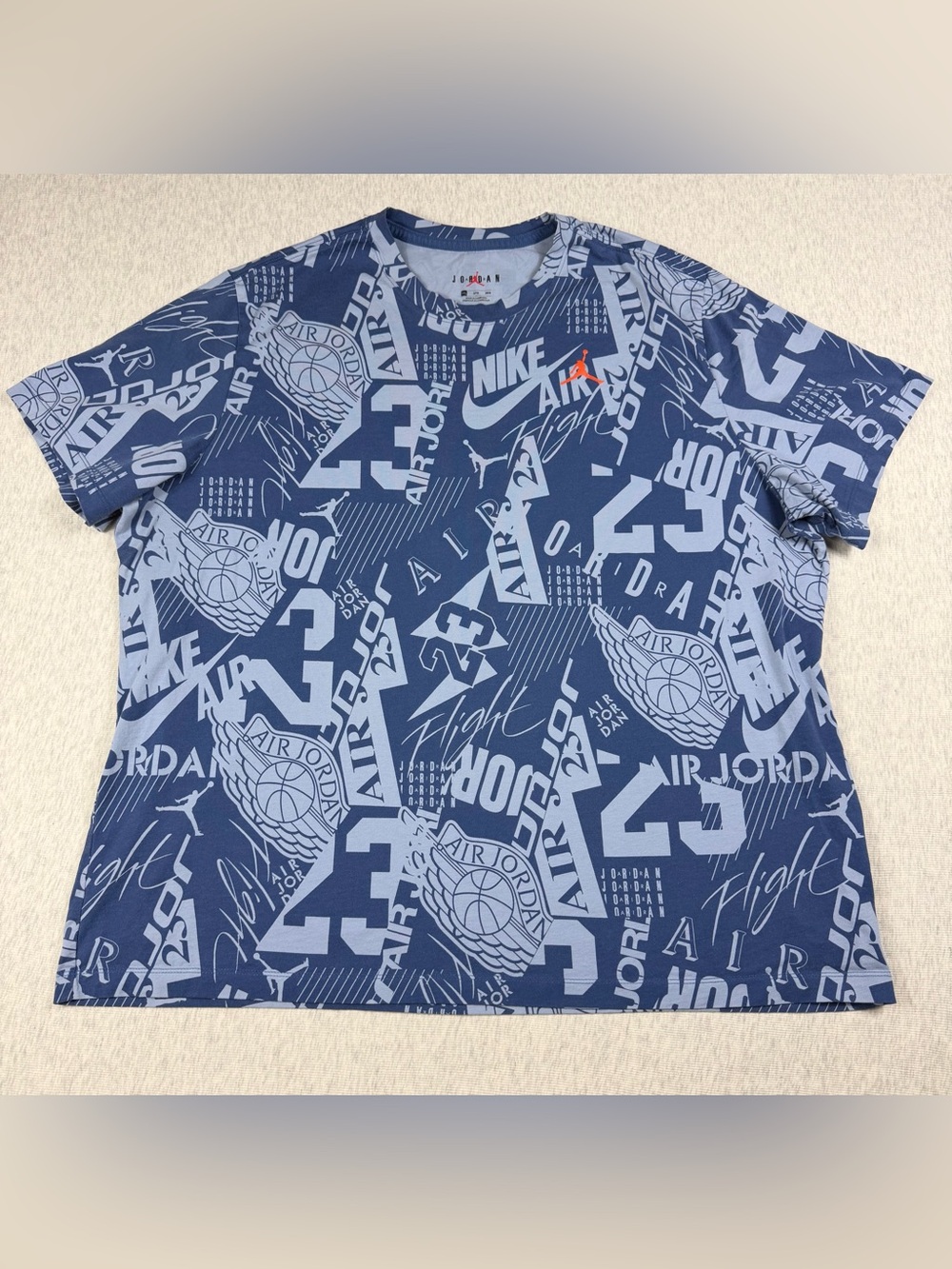 Nike Air Jordan Men’s 3XL All Over Print Graphic T-Shirt Blue Jumpman